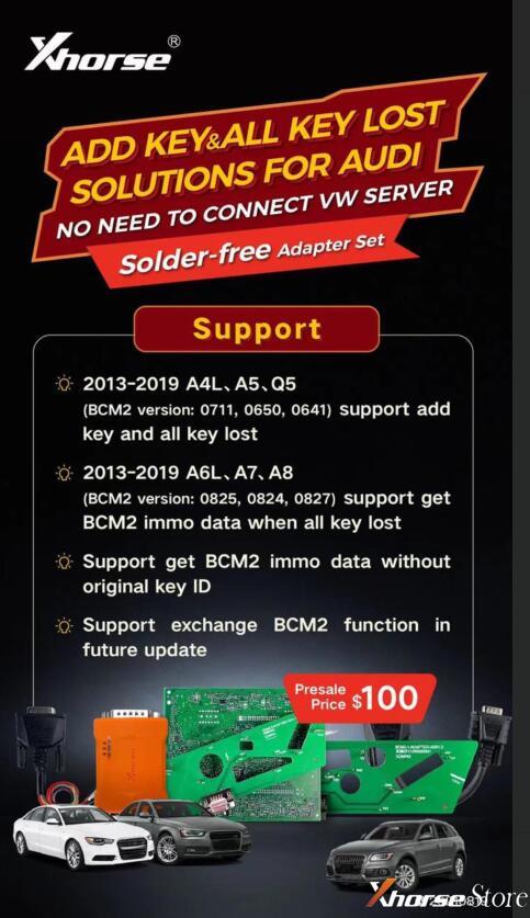 FAQ: Xhorse BCM2 Solder-Free Adapter for Audi Add Key & All Key Lost