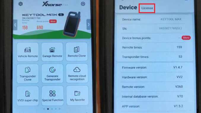 Check Xhorse VVDI Key Tool Max License Status