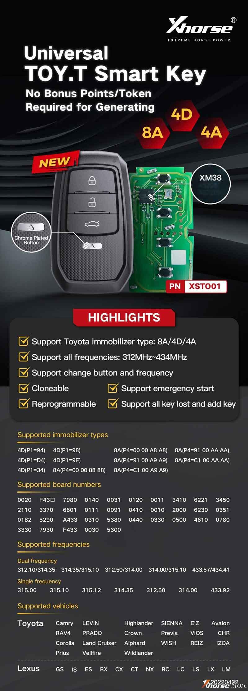 Xhorse Toyota XM38 Smart Key