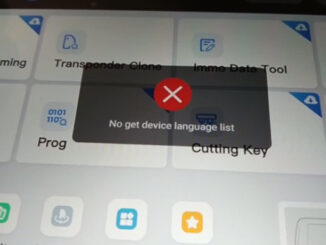 Xhorse VVDI Key Tool Plus Pad error No get device language list