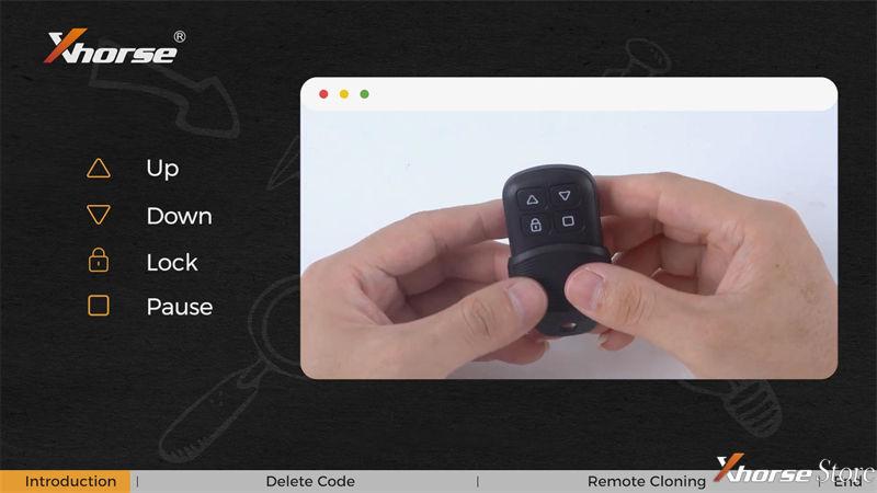 Xhorse Garage Key Delete Code and Remote Cloning Instruction
