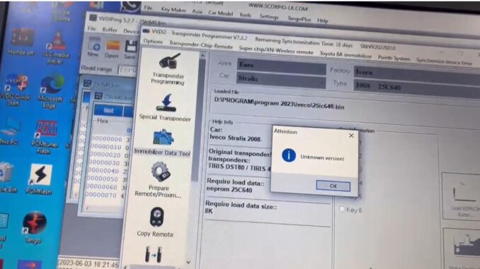 Xhorse VVDI2 writes data error-unknown version Xhorse VVDI2 writes data error-unknown version